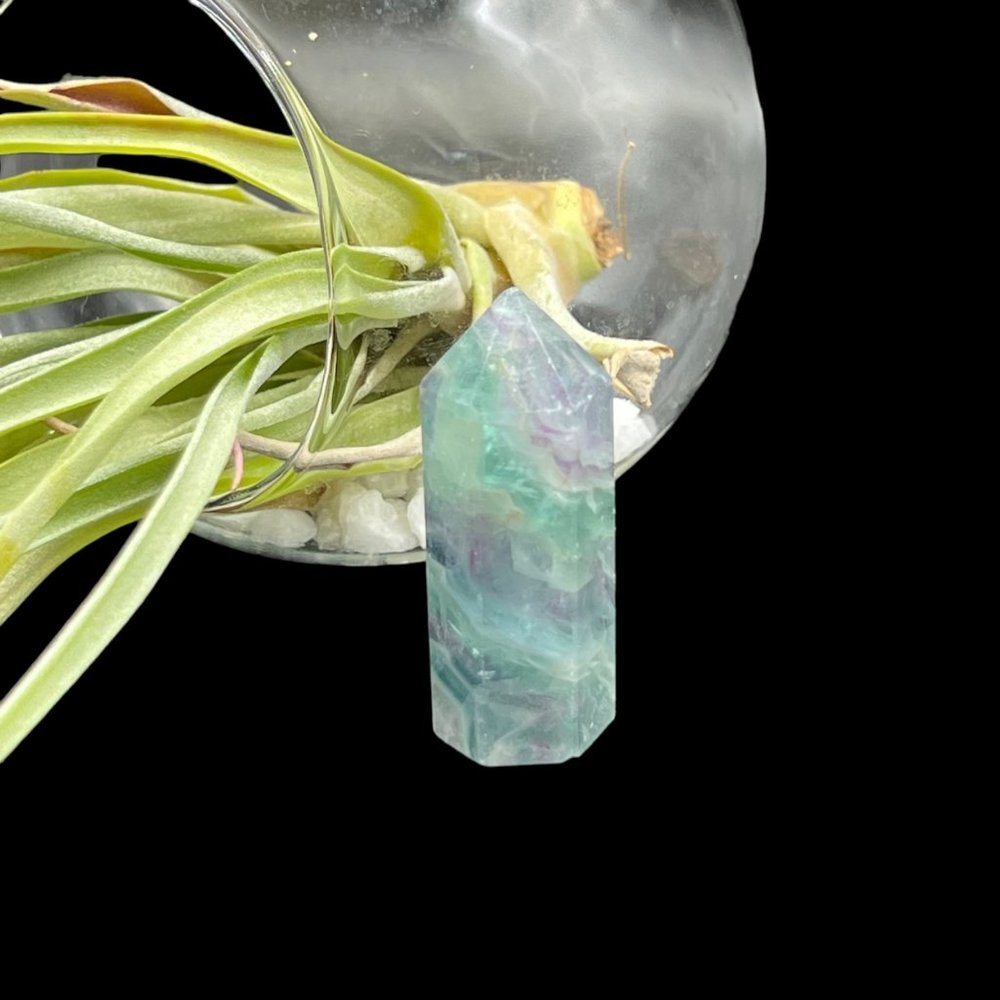 Snowflake Fluorite Tower Quartz Pointed Natural Mineral Rock Specimen Tower